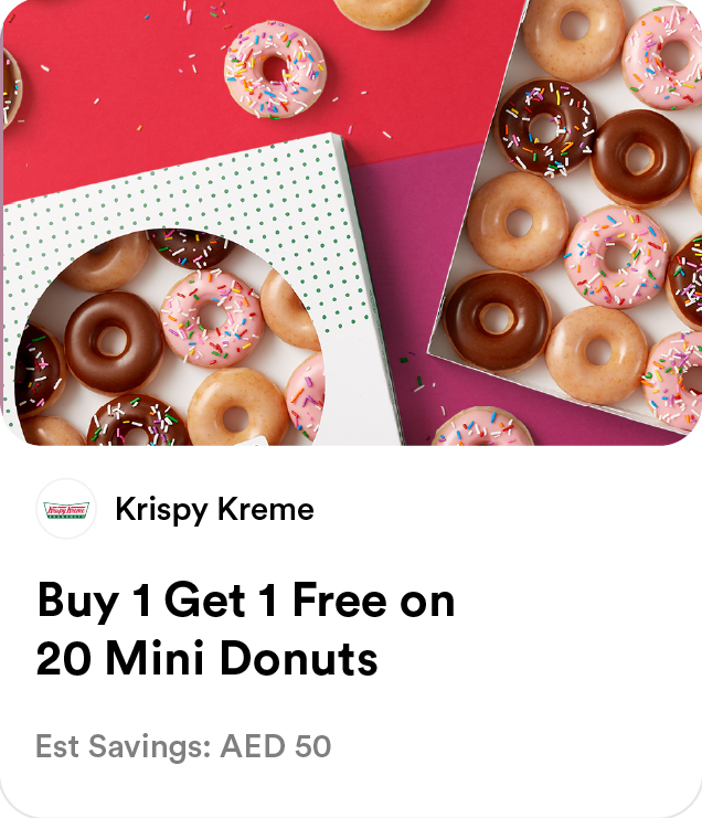 Krispy Kreme - Buy 1 Get 1 Free on 20 Mini Donuts