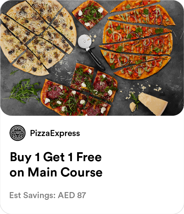 Pizza Express - Buy 1 Get 1 Free on Main Course